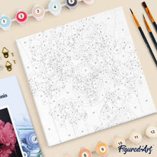 Carica l'immagine nel visualizzatore di Gallery, Mini Kit da Dipingere con i Numeri 20x20cm con cornice - Corona di Peonie