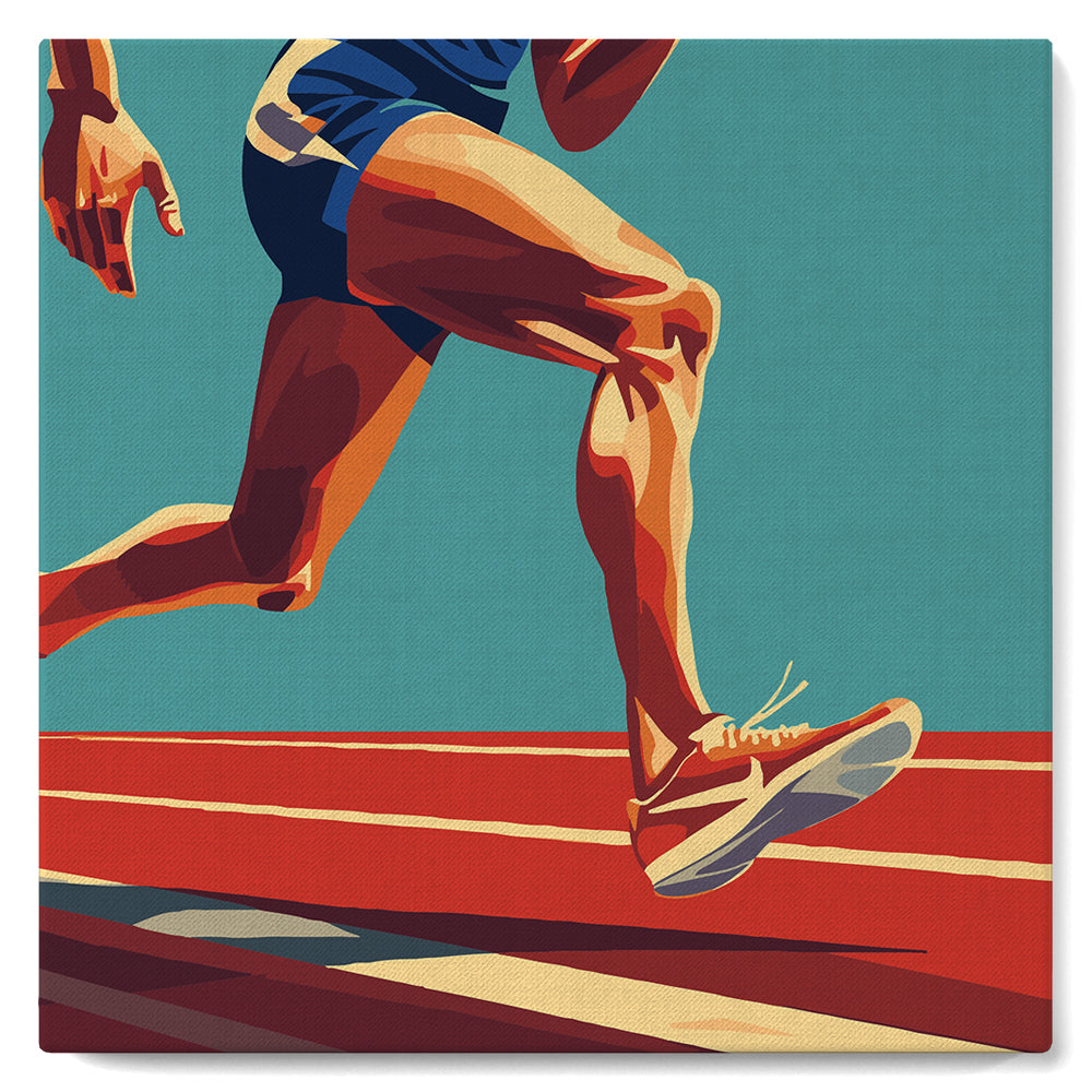 Mini Kit da Dipingere con i Numeri con cornice - Poster Sportivo Atletica