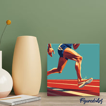 Carica l&#39;immagine nel visualizzatore di Gallery, Mini Kit da Dipingere con i Numeri 20x20cm con cornice - Poster Sportivo Atletica