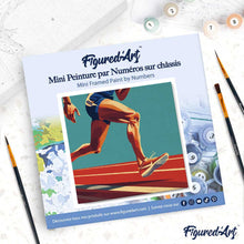 Carica l'immagine nel visualizzatore di Gallery, Mini Kit da Dipingere con i Numeri 20x20cm con cornice - Poster Sportivo Atletica