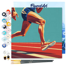 Carica l&#39;immagine nel visualizzatore di Gallery, Mini Kit da Dipingere con i Numeri 20x20cm con cornice - Poster Sportivo Atletica