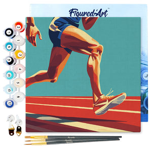 Mini Kit da Dipingere con i Numeri 20x20cm con cornice - Poster Sportivo Atletica