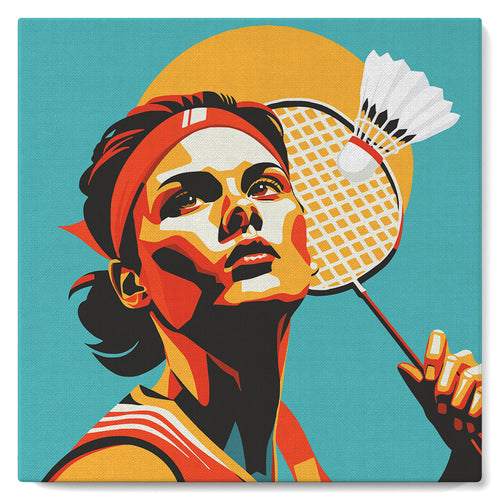 Mini Kit da Dipingere con i Numeri con cornice - Poster Sportivo Badminton