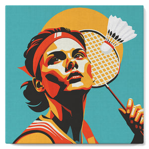 Mini Kit da Dipingere con i Numeri con cornice - Poster Sportivo Badminton