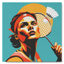 Carica l'immagine nel visualizzatore di Gallery, Mini Kit da Dipingere con i Numeri 20x20cm con cornice - Poster Sportivo Badminton