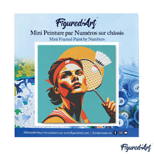 Carica l&#39;immagine nel visualizzatore di Gallery, Mini Kit da Dipingere con i Numeri 20x20cm con cornice - Poster Sportivo Badminton