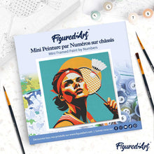 Carica l'immagine nel visualizzatore di Gallery, Mini Kit da Dipingere con i Numeri 20x20cm con cornice - Poster Sportivo Badminton