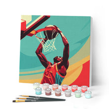 Carica l'immagine nel visualizzatore di Gallery, Mini Kit da Dipingere con i Numeri con cornice - Poster Sportivo Basket