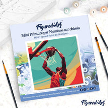 Carica l'immagine nel visualizzatore di Gallery, Mini Kit da Dipingere con i Numeri 20x20cm con cornice - Poster Sportivo Basket