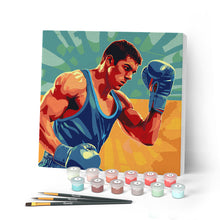Carica l'immagine nel visualizzatore di Gallery, Mini Kit da Dipingere con i Numeri con cornice - Poster Sportivo Pugilato