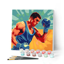Carica l'immagine nel visualizzatore di Gallery, Mini Kit da Dipingere con i Numeri con cornice - Poster Sportivo Pugilato