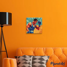 Carica l&#39;immagine nel visualizzatore di Gallery, Mini Kit da Dipingere con i Numeri 20x20cm con cornice - Poster Sportivo Pugilato