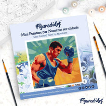 Carica l'immagine nel visualizzatore di Gallery, Mini Kit da Dipingere con i Numeri 20x20cm con cornice - Poster Sportivo Pugilato