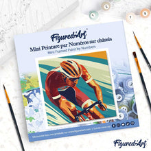 Carica l'immagine nel visualizzatore di Gallery, Mini Kit da Dipingere con i Numeri 20x20cm con cornice - Poster Sportivo Ciclismo