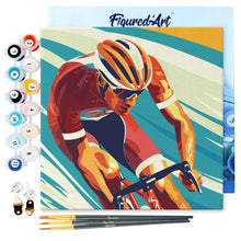 Carica l'immagine nel visualizzatore di Gallery, Mini Kit da Dipingere con i Numeri 20x20cm con cornice - Poster Sportivo Ciclismo