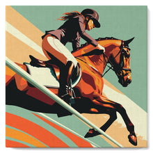 Carica l'immagine nel visualizzatore di Gallery, Mini Kit da Dipingere con i Numeri 20x20cm con cornice - Poster Sportivo Equitazione