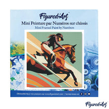 Carica l&#39;immagine nel visualizzatore di Gallery, Mini Kit da Dipingere con i Numeri 20x20cm con cornice - Poster Sportivo Equitazione