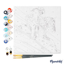 Carica l&#39;immagine nel visualizzatore di Gallery, Mini Kit da Dipingere con i Numeri 20x20cm con cornice - Poster Sportivo Equitazione