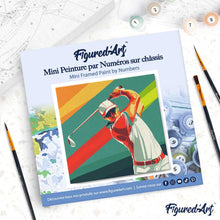 Carica l'immagine nel visualizzatore di Gallery, Mini Kit da Dipingere con i Numeri 20x20cm con cornice - Poster Sportivo Golf
