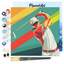 Carica l'immagine nel visualizzatore di Gallery, Mini Kit da Dipingere con i Numeri 20x20cm con cornice - Poster Sportivo Golf