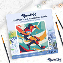 Carica l'immagine nel visualizzatore di Gallery, Mini Kit da Dipingere con i Numeri 20x20cm con cornice - Poster Sportivo Rugby