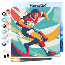 Carica l'immagine nel visualizzatore di Gallery, Mini Kit da Dipingere con i Numeri 20x20cm con cornice - Poster Sportivo Rugby