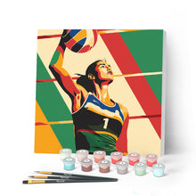 Carica l'immagine nel visualizzatore di Gallery, Mini Kit da Dipingere con i Numeri con cornice - Poster Sportivo Pallavolo