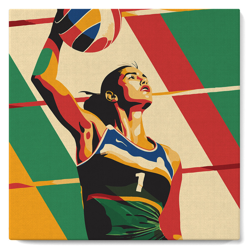 Mini Kit da Dipingere con i Numeri con cornice - Poster Sportivo Pallavolo
