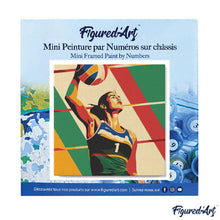 Carica l&#39;immagine nel visualizzatore di Gallery, Mini Kit da Dipingere con i Numeri 20x20cm con cornice - Poster Sportivo Pallavolo