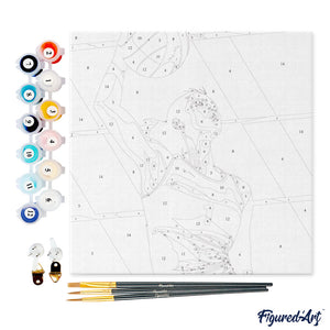 Mini Kit da Dipingere con i Numeri 20x20cm con cornice - Poster Sportivo Pallavolo