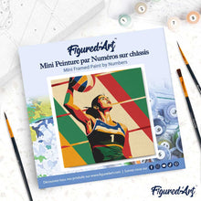 Carica l'immagine nel visualizzatore di Gallery, Mini Kit da Dipingere con i Numeri 20x20cm con cornice - Poster Sportivo Pallavolo