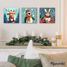 Carica l&#39;immagine nel visualizzatore di Gallery, Mini Kit da Dipingere con i Numeri 20x20cm con cornice - Renna accogliente