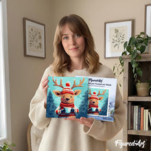 Carica l'immagine nel visualizzatore di Gallery, Mini Kit da Dipingere con i Numeri 20x20cm con cornice - Renna accogliente