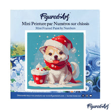 Carica l&#39;immagine nel visualizzatore di Gallery, Mini Kit da Dipingere con i Numeri 20x20cm con cornice - Cucciolo di Natale