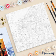 Carica l'immagine nel visualizzatore di Gallery, Mini Kit da Dipingere con i Numeri 20x20cm con cornice - Gatto e cane festivi
