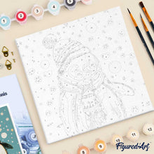 Carica l'immagine nel visualizzatore di Gallery, Mini Kit da Dipingere con i Numeri 20x20cm con cornice - Pinguino felice