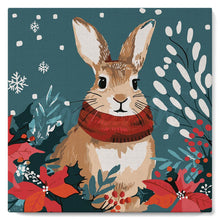 Carica l'immagine nel visualizzatore di Gallery, Mini Kit da Dipingere con i Numeri 20x20cm con cornice - Coniglietto di Natale