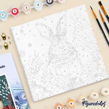 Carica l'immagine nel visualizzatore di Gallery, Mini Kit da Dipingere con i Numeri 20x20cm con cornice - Coniglietto di Natale