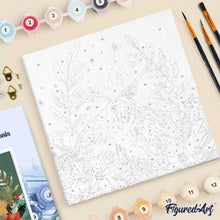 Carica l'immagine nel visualizzatore di Gallery, Mini Kit da Dipingere con i Numeri 20x20cm con cornice - Alce natalizia