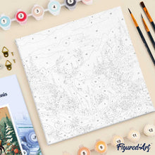 Carica l'immagine nel visualizzatore di Gallery, Mini Kit da Dipingere con i Numeri 20x20cm con cornice - Maestoso cervo invernale