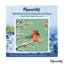 Carica l&#39;immagine nel visualizzatore di Gallery, Mini Kit da Dipingere con i Numeri 20x20cm con cornice - Cardinale invernale
