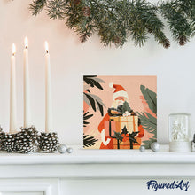 Carica l'immagine nel visualizzatore di Gallery, Mini Kit da Dipingere con i Numeri 20x20cm con cornice - Babbo Natale con regali