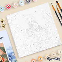 Carica l'immagine nel visualizzatore di Gallery, Mini Kit da Dipingere con i Numeri 20x20cm con cornice - Babbo Natale con regali