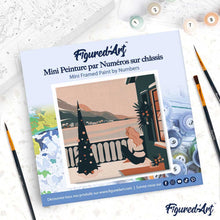 Carica l'immagine nel visualizzatore di Gallery, Mini Kit da Dipingere con i Numeri 20x20cm con cornice - Ragazza e lago invernale
