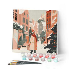 Carica l'immagine nel visualizzatore di Gallery, Mini Kit da Dipingere con i Numeri con cornice - Shopping invernale