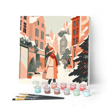 Carica l'immagine nel visualizzatore di Gallery, Mini Kit da Dipingere con i Numeri con cornice - Shopping invernale