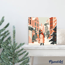 Carica l&#39;immagine nel visualizzatore di Gallery, Mini Kit da Dipingere con i Numeri 20x20cm con cornice - Shopping invernale