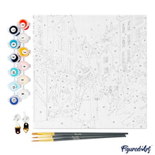 Carica l&#39;immagine nel visualizzatore di Gallery, Mini Kit da Dipingere con i Numeri 20x20cm con cornice - Shopping invernale