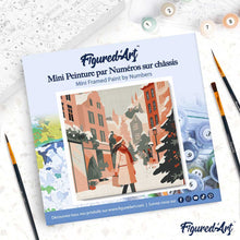 Carica l'immagine nel visualizzatore di Gallery, Mini Kit da Dipingere con i Numeri 20x20cm con cornice - Shopping invernale