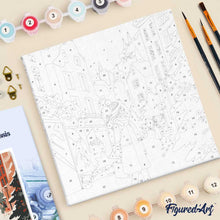 Carica l'immagine nel visualizzatore di Gallery, Mini Kit da Dipingere con i Numeri 20x20cm con cornice - Shopping invernale